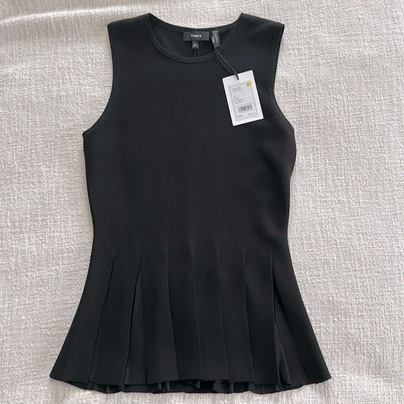 NWT Theory Pleated Peplum Top - Picture 1 of 3